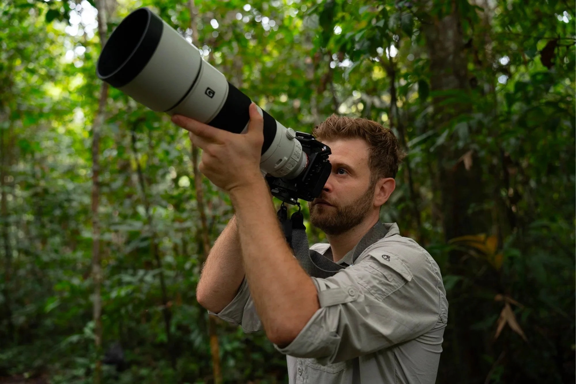 Film crew with long lenses in the forest — Danum Valley